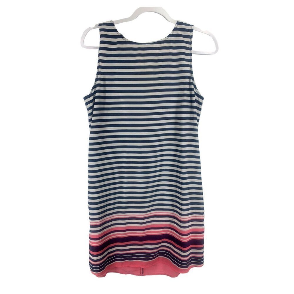 Carlson Blue White Pink Striped Mini Dress Size S